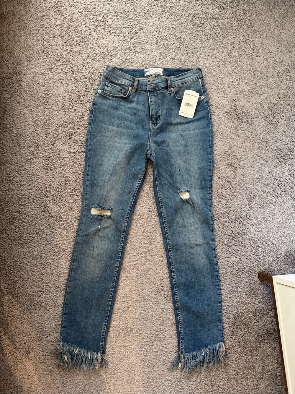 Free People Fringe-Hem Jeans